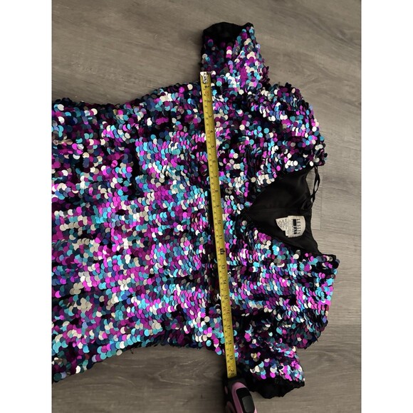 Vtg Silk Allover Paillette Cocktail Formal Sheath Mermaid Fairy New Years Party - Picture 9 of 12